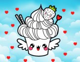 Cupcake kawaii con fresa