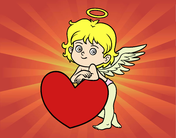 Cupido y un corazón