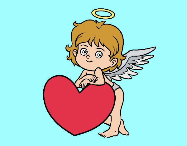 Cupido y un corazón