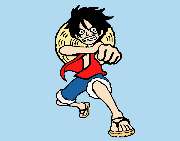 Luffy golpeando