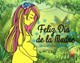 Mamá embarazada en el día de la madre