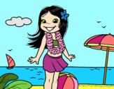 Niña en la playa