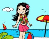 Niña en la playa