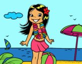 Niña en la playa