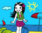 Niña en la playa