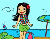 Niña en la playa