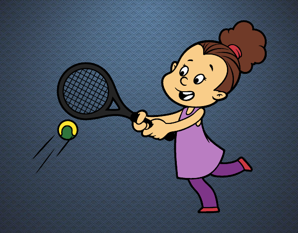 Niña jugando a tenis