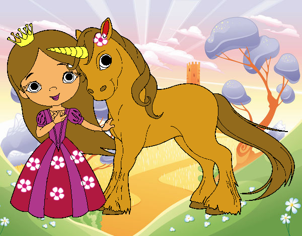 Princesa y unicornio