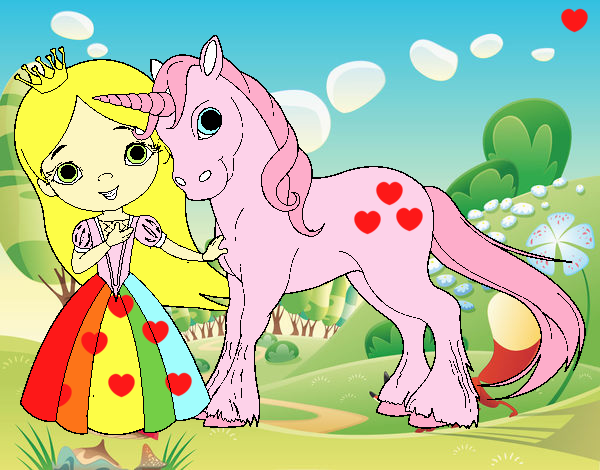 Princesa y unicornio