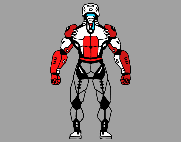 Robot luchador de espaldas