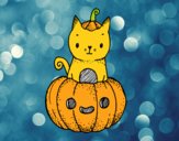 Un gatito de Halloween