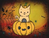 Un gatito de Halloween