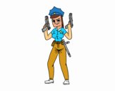 Una mujer policia