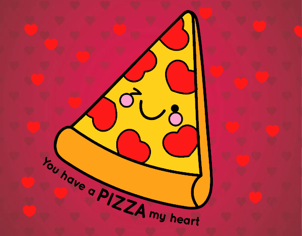 el dibujo de el amor de la pizza