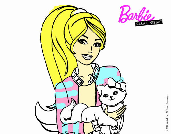 Barbie con su linda gatita