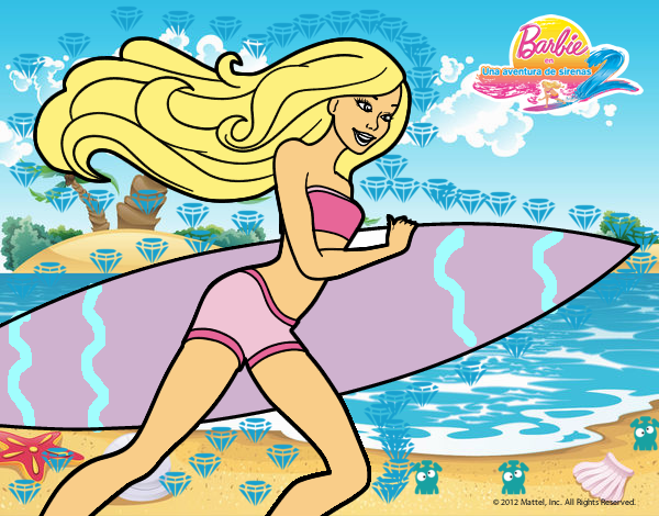 Barbie corre al agua