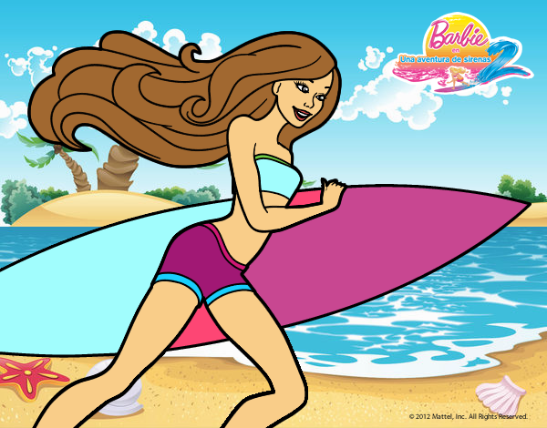 Barbie corre al agua