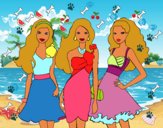 Barbie y sus amigas vestidas de fiesta