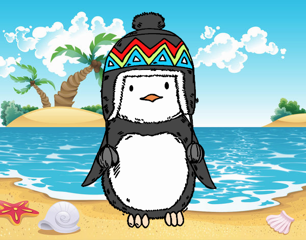 Bebé pingüino con gorrito