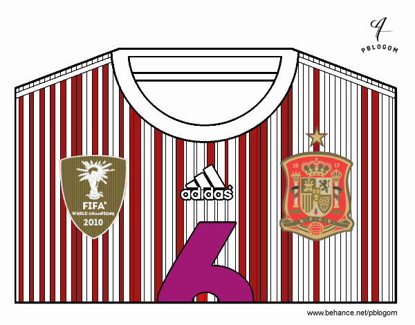 Camiseta del mundial de fútbol 2014 de España