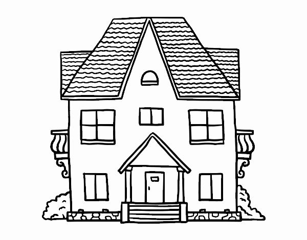 Dibujo de Casa de campo con balcones pintado por en  el día  08-06-21 a las 02:44:01. Imprime, pinta o colorea tus propios dibujos!