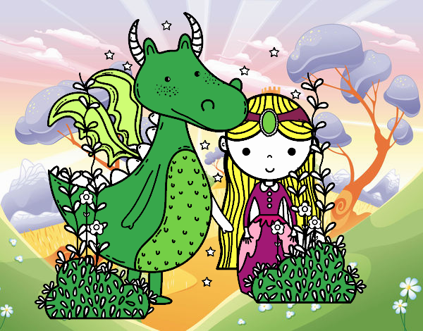 Dragón y princesa