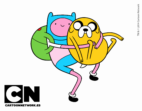 Finn y Jake abrazados