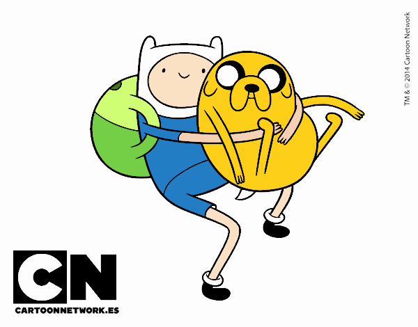 Finn y Jake abrazados