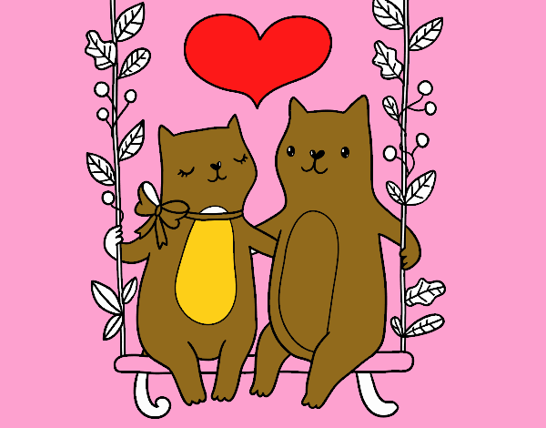 Gatitos enamorados