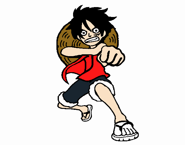 Luffy golpeando