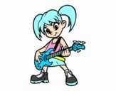 Niña con guitarra eléctrica