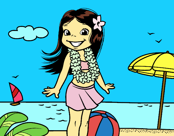 Niña en la playa