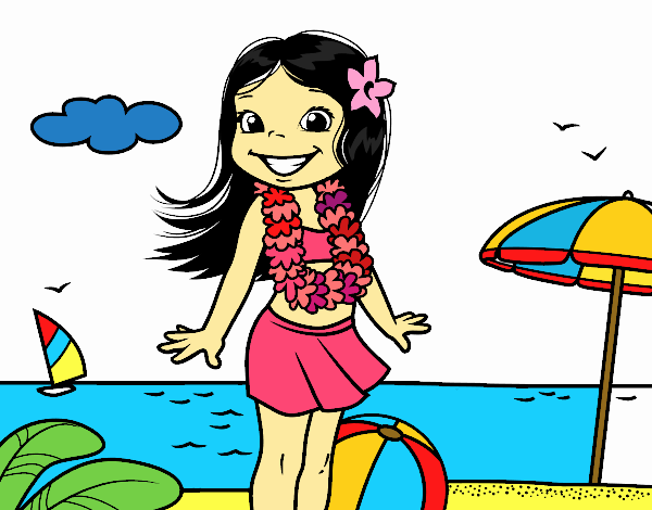 Niña en la playa