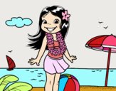 Niña en la playa