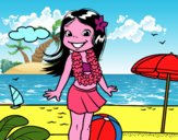 Niña en la playa