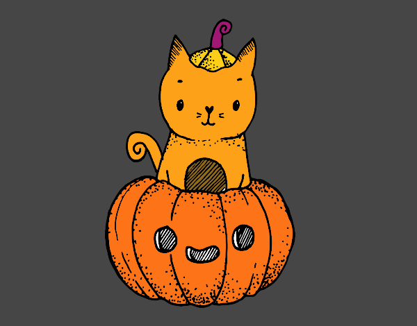 Un gatito de Halloween