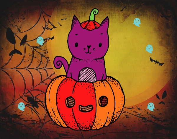 Un gatito de Halloween