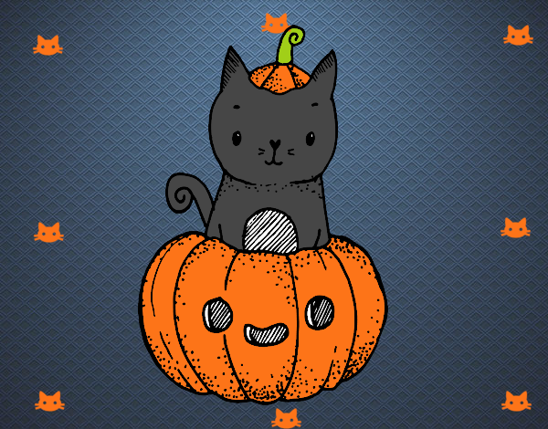 Un gatito de Halloween