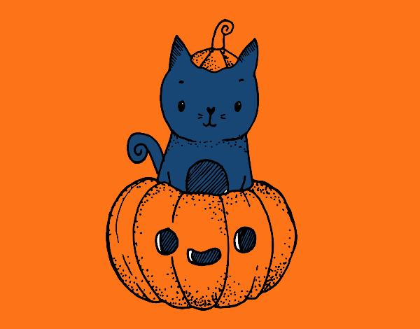 Un gatito de Halloween