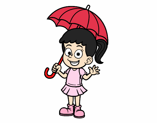la chica con paraguas 