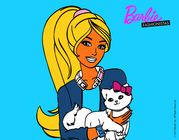 Barbie con su linda gatita