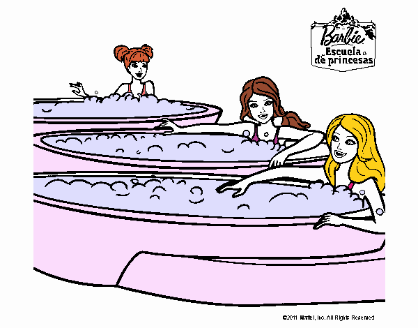 Barbie y sus amigas en el jacuzzi