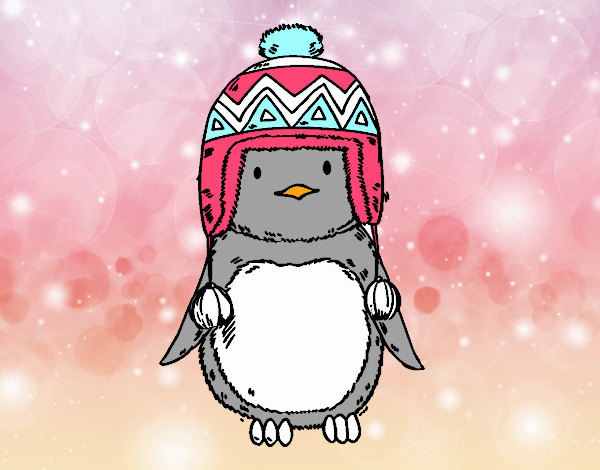 Bebé pingüino con gorrito