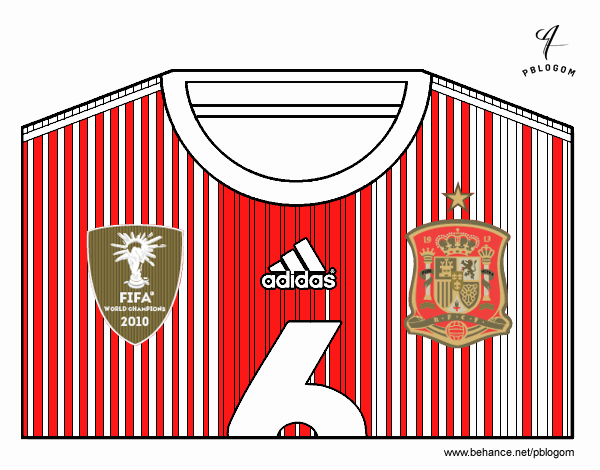 Camiseta del mundial de fútbol 2014 de España