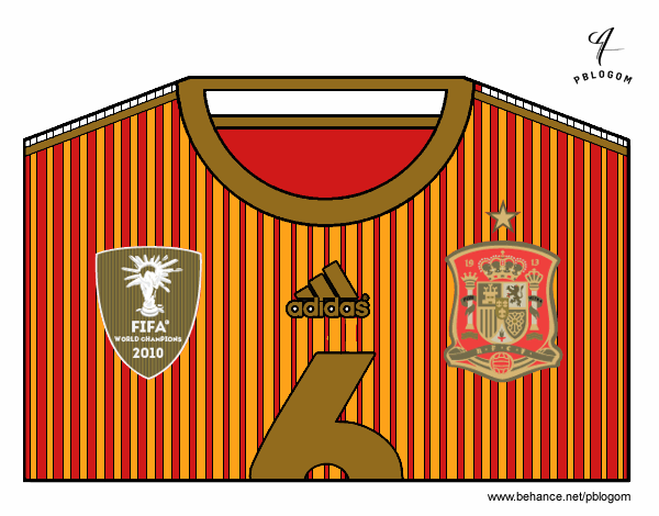 Camiseta del mundial de fútbol 2014 de España