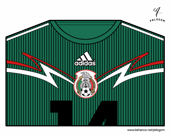 Camiseta del mundial de fútbol 2014 de México