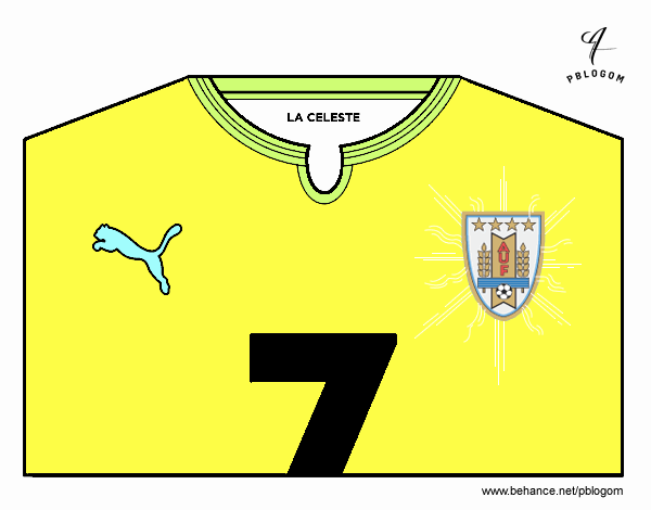 Camiseta del mundial de fútbol 2014 de Uruguay