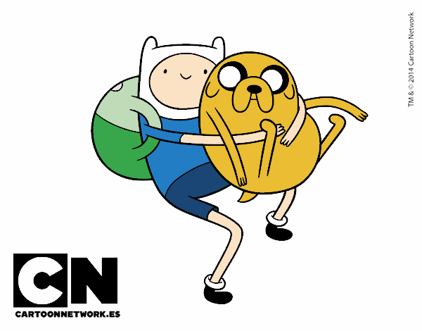 Finn y Jake abrazados