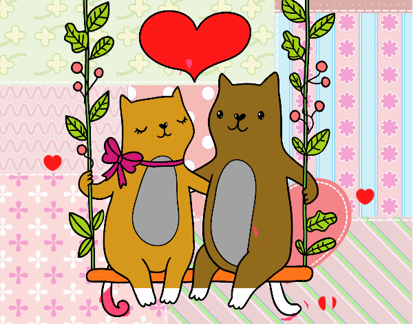 Gatitos enamorados