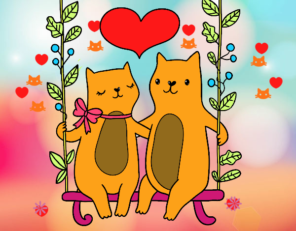 Gatitos enamorados